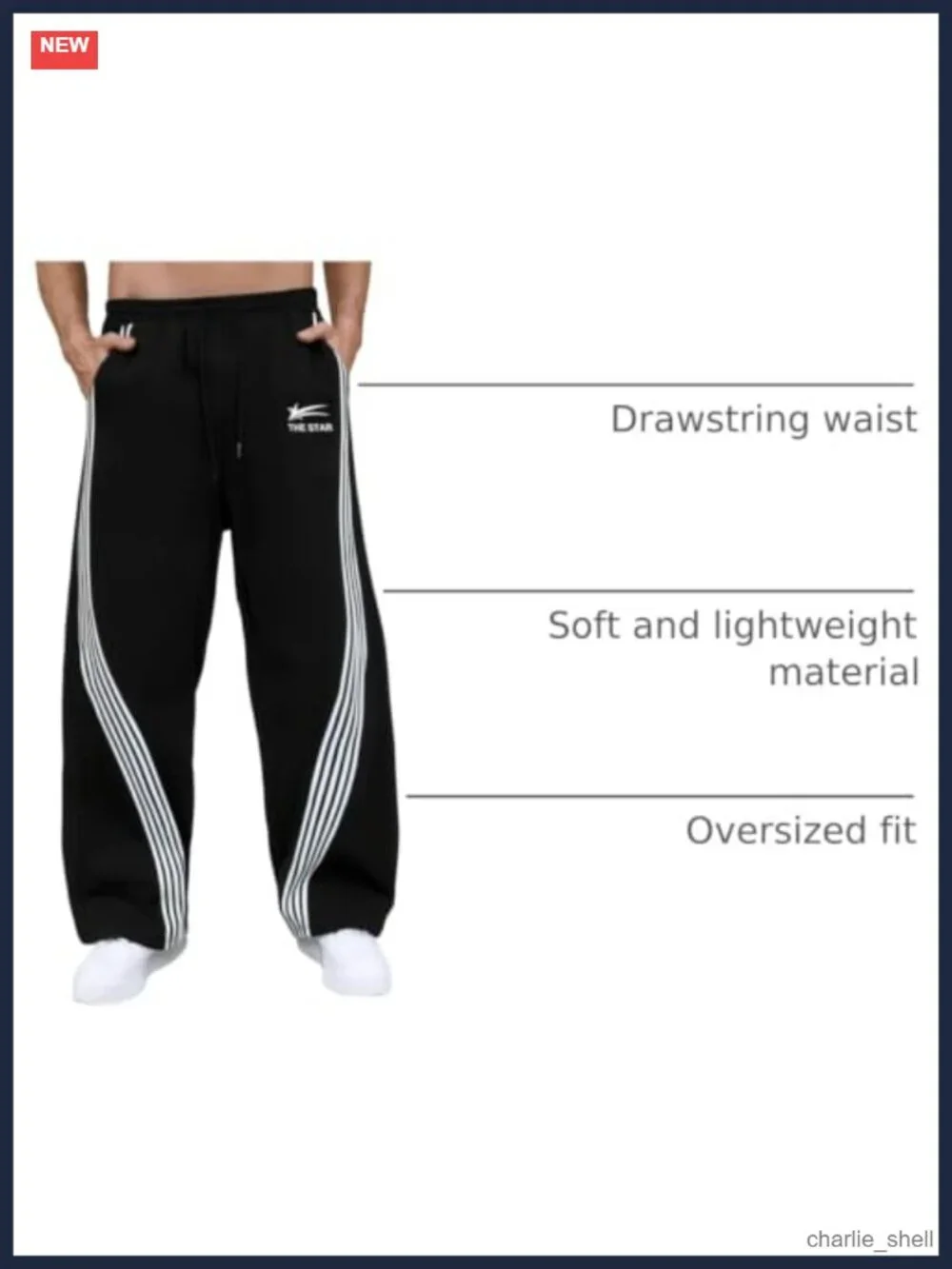 Men's Baggy Wide Leg Sweatpants Y2K Striped Side Drawstring Waist Track Pants